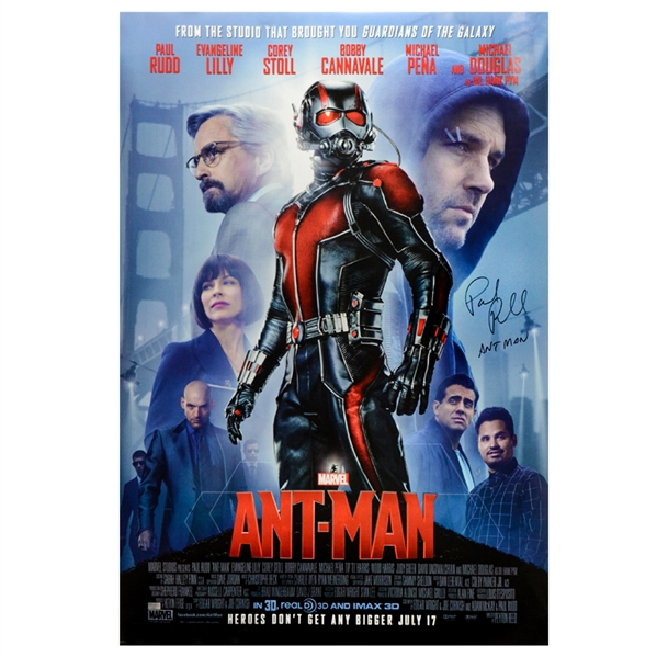 Paul Rudd Autographed 2015 Ant-Man Original 27x40 Double Sided Movie Poster