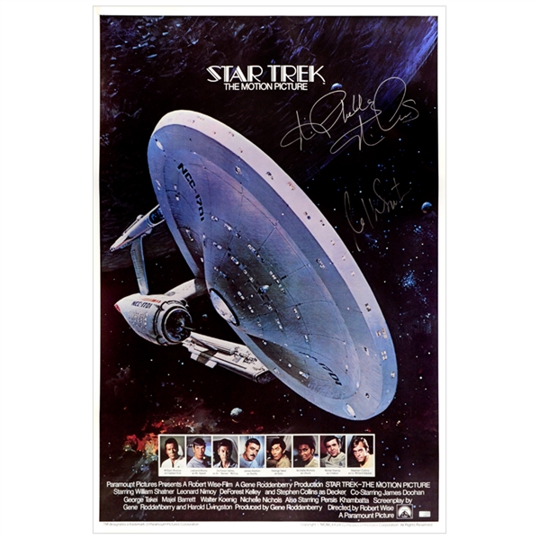 William Shatner and Nichelle Nichols Autographed 1979 Star Trek: The Motion Picture 27x40 Poster
