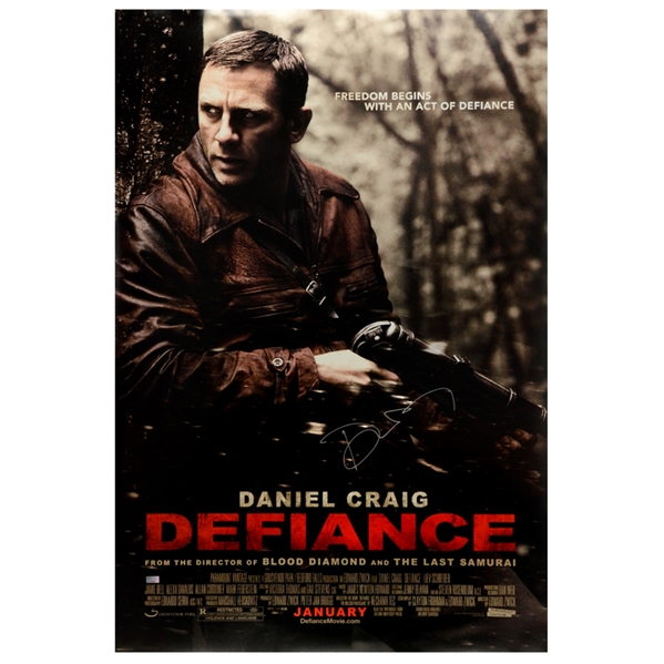  Daniel Craig Autographed 2008 Defiance Original 27×40 Movie Poster