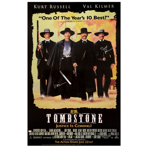 Val Kilmer and Bill Paxton Autographed 1993 Tombstone 27x40 Movie Poster