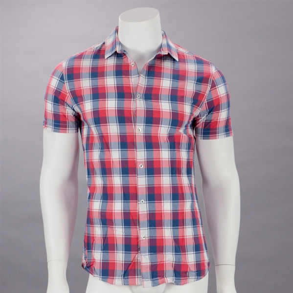 2014 They Came Together Paul Rudd Screen Worn Plaid Button Up Short Sleeve Shirt with Rudd Signed Letter of Authenticity