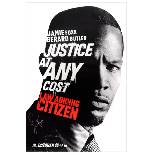 Jamie Foxx Autographed 2009 Law Abiding Citizen Original 27x40 Double-Sided Movie Poster