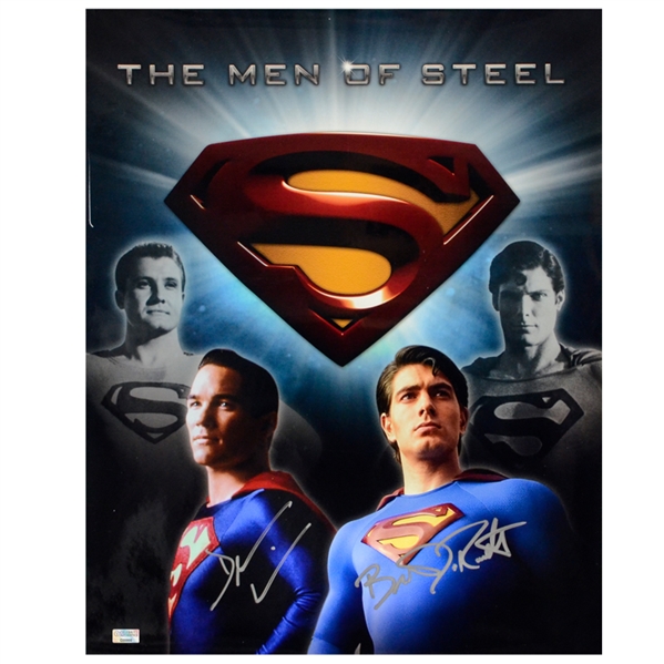 Brandon Routh and Dean Cain Autographed The Men of Steel 16x20 Photo