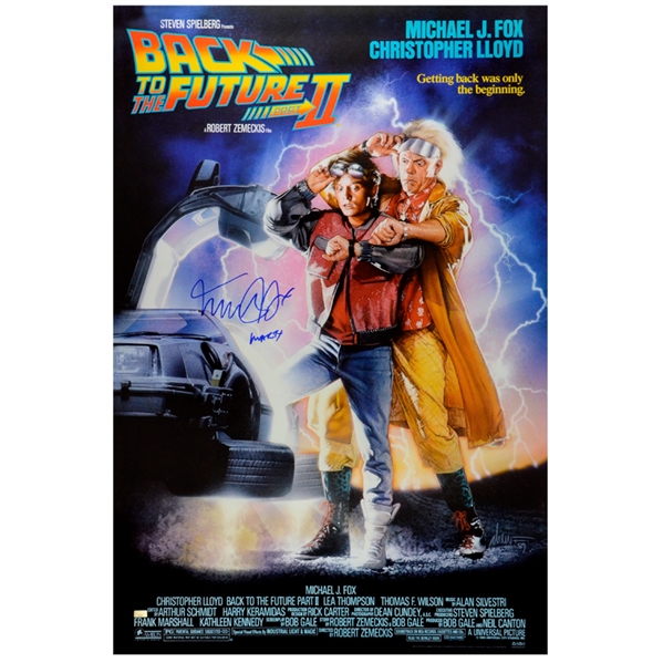 Michael J. Fox Autographed Back to the Future Part II 27x40 Movie Poster w/ Marty Inscription