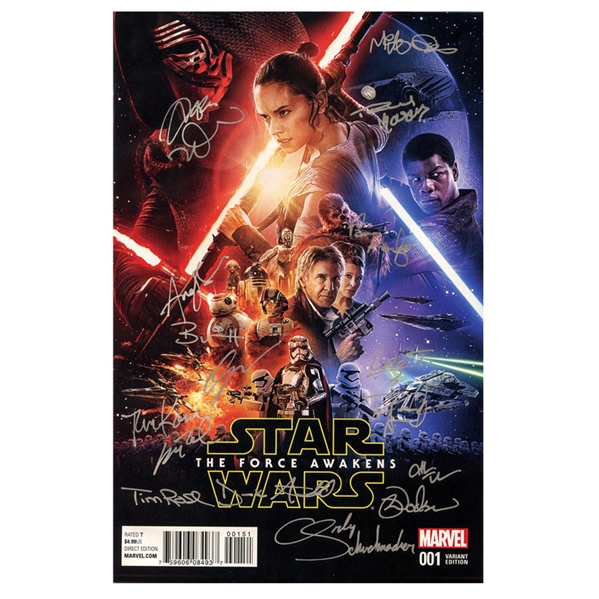 Star Wars Cast Autographed Star Wars: The Force Awakens #001 Comic