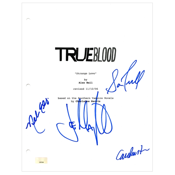 Joe Manganiello, Carrie Preston, Nelsan Ellis and Sam Trammell Autographed True Blood Script Cover