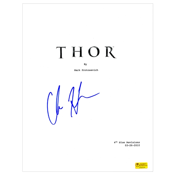 Chris Hemsworth Autographed Thor Script Cover