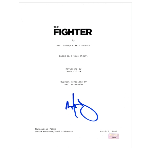 Mark Wahlberg Autographed The Fighter Script Cover