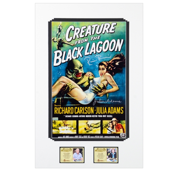 Julia Adams and Ricou Browning Autographed Creature from the Black Lagoon 11x17 Matted Poster