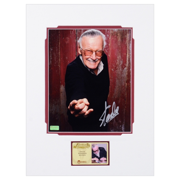 Stan Lee Autographed Web Slinger 8x10 Matted Photo