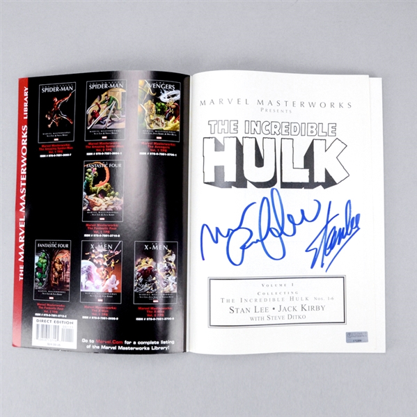 Mark Ruffalo and Stan Lee Autographed The Incredible Hulk Marvel Masterworks Book