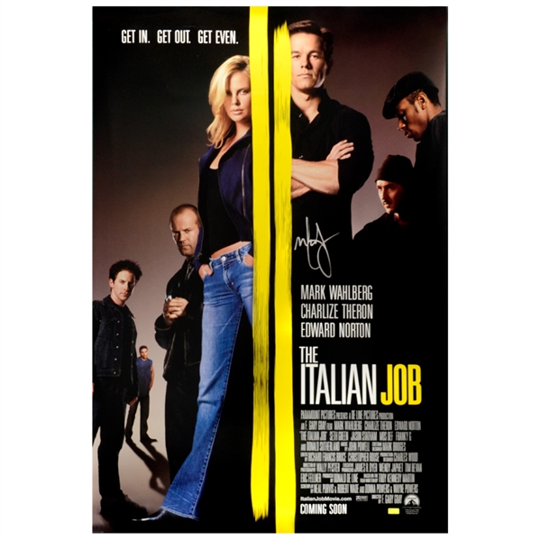  Mark Wahlberg Autographed 2003 The Italian Job 27x40 Movie Poster 