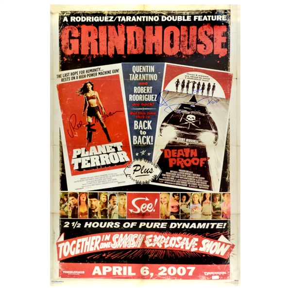 Rosario Dawson Rose McGowan Autographed 2007 Grindhouse 24x36 Poster