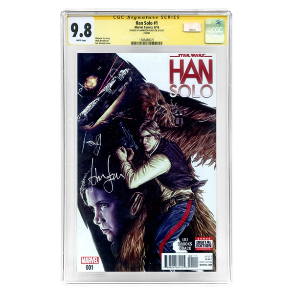 Harrison Ford Autographed 2016 Star Wars: Han Solo #1 CGC SS 9.8 Mint