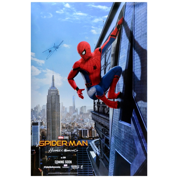 Tom Holland Autographed 2017 Spider-Man: Homecoming Original 27x40 Double-Sided Movie Poster