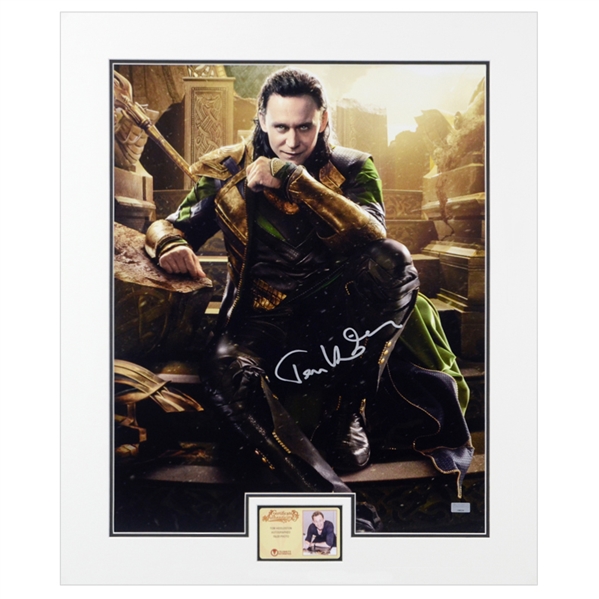 Tom Hiddleston Autographed Thor The Dark World Loki Master of Mischief 16x20 Matted Photo