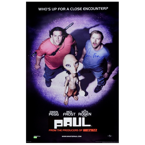  Simon Pegg Autographed 2011 Paul 24x36 Movie Poster