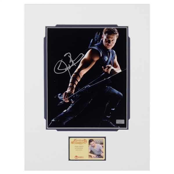 Jeremy Renner Autographed Avengers 8×10 Hawkeye Matted Photo