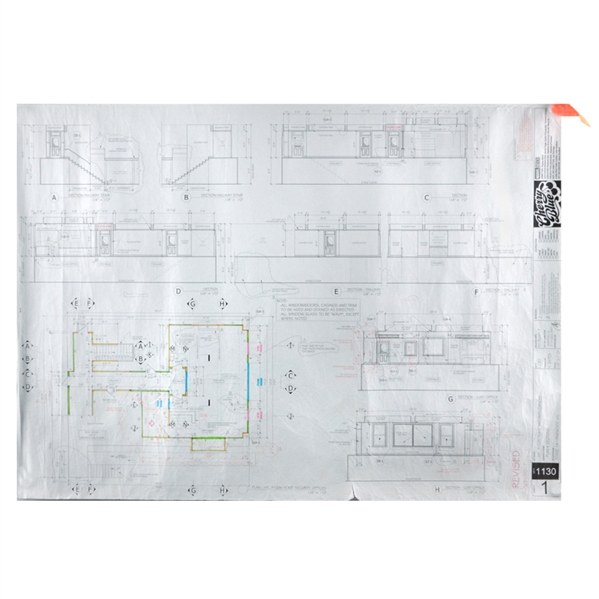Cherry Blue Ant-Man & The Wasp Original Production Used Interior X-Con Home Security Offices Schematic with Letter of Authenticity