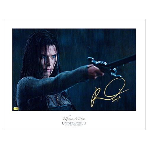 Rhona Mitra Autographed 17×22 Underworld Fine Art Photo with Sonya Inscription