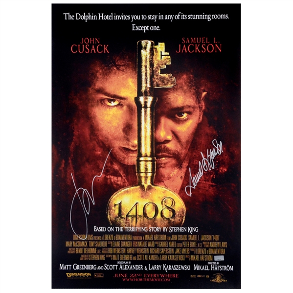 Samuel L. Jackson and John Cusack Autographed 2007 1408 16x24 Movie Poster 