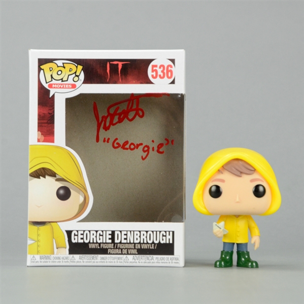 Jackson Robert Scott Autographed IT 2017 Georgie Denbrough POP Vinyl Figure 536 with Georgie Inscription