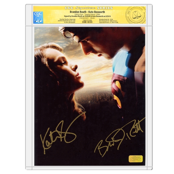Brandon Routh and Kate Bosworth Autographed 2006 Superman Returns Embrace 8x10 Photo * CGC Signature Series