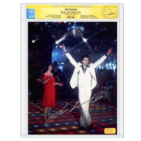 John Travolta Autographed Saturday Night Fever Classic Tony Manero 8x10 Photo * CGC Signature Series
