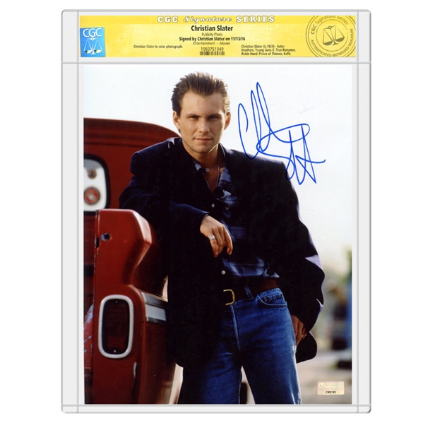 Christian Slater Autographed Casual 8x10 Photo  * CGC Signature Series
