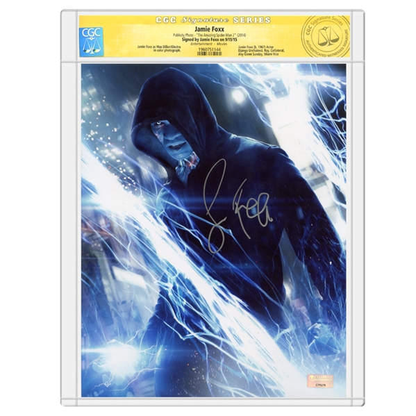 Jamie Foxx Autographed Amazing Spider-Man 8×10 Electro Photo *CGC Signature Series