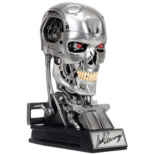 Arnold Schwarzenegger Autographed Terminator T-800 Endoskeleton 1:1 Scale Bust *Rare CA Exclusive