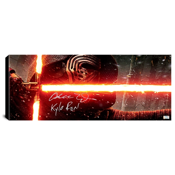 Adam Driver Autographed Star Wars: The Force Awakens 30×12 Kylo Ren Canvas