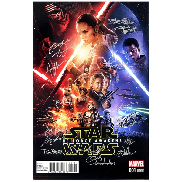 Star Wars Cast Autographed Star Wars: The Force Awakens #001 Comic