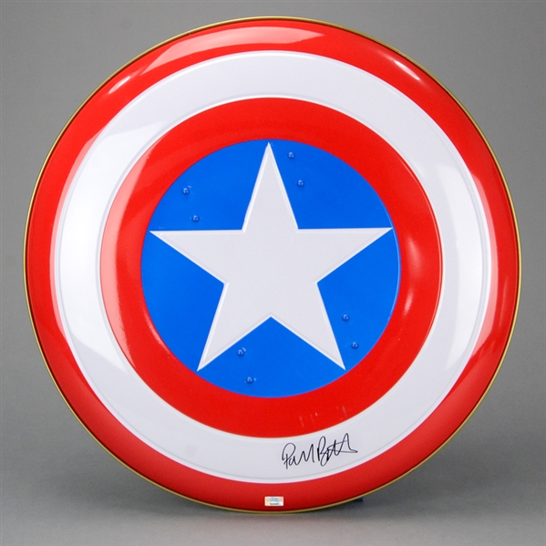 Paul Bettany The Vision Autographed Captain America 24" Metal Shield
