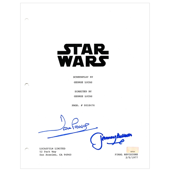 Jeremy Bulloch and David Prowse Autographed Star Wars Script Cover 