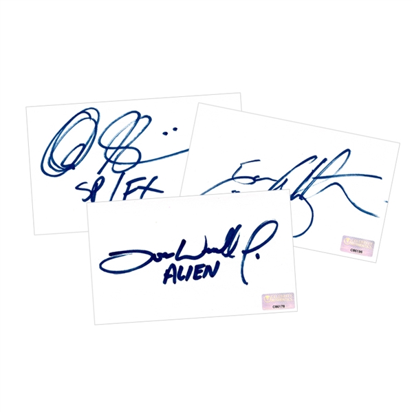 Tom Woodruff, Alec Gills, Ian Whyte Alien vs Predator Autographed 3"x5" Index Card * LOT OF 3