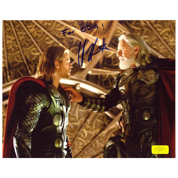 Chris Hemsworth Autographed 8×10 Thor and Odin Photo
