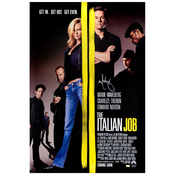 Mark Wahlberg Autographed 2003 The Italian Job 27x40 Movie Poster
