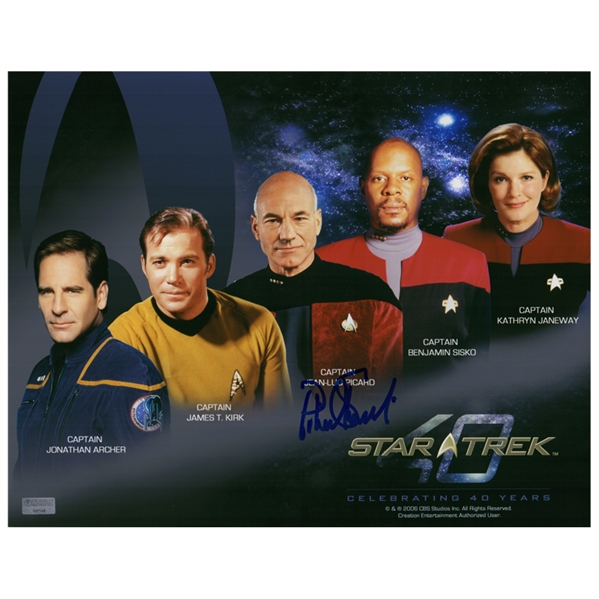 Patrick Stewart Autographed Star Trek Captains 11×14 Photo
