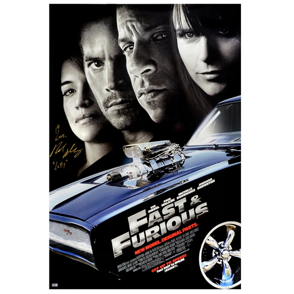 Michelle Rodriguez Autographed 27x40 Fast and Furious Poster W/ Letty Inscription 