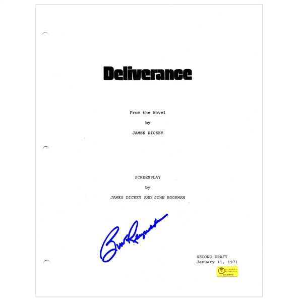Burt Reynolds Autographed Deliverance Script Cover