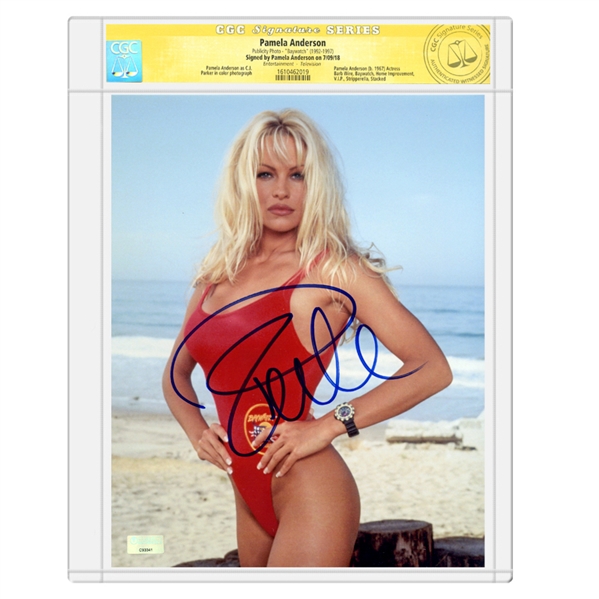 Pamela Anderson Autographed Baywatch 8x10 Photo *CGC Signature Series 