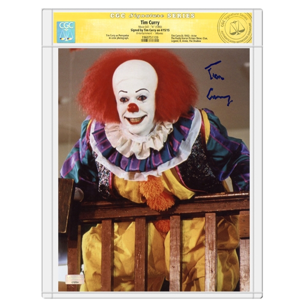 Tim Curry Autographed It 8×10 Pennywise Photo * CGC Signature Series