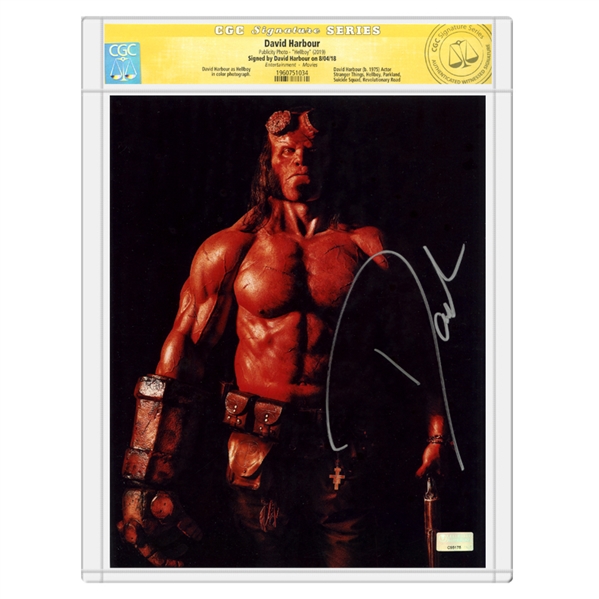 David Harbour Autographed Hellboy 8x10 Photo *CGC Signature Series