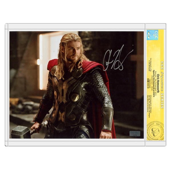 Chris Hemsworth Autographed 8×10 Thor Movie Scene Photo * CGC Signature Series