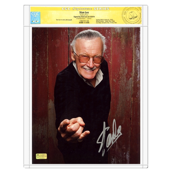 Stan Lee Autographed 8×10 Web Slinger Photo * CGC Signature Series