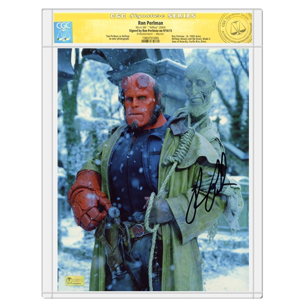  Ron Perlman Autographed Hellboy Graveyard 8x10 Scene Photo *CGC Signature Series