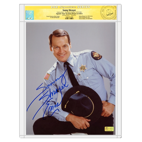Sonny Shroyer Autographed The Dukes of Hazzard Deputy Sherrif Enos 8x10 Photo  * CGC Signature Series