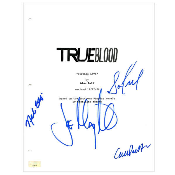 Joe Manganiello, Carrie Preston, Nelsan Ellis and Sam Trammell Autographed True Blood Script Cover