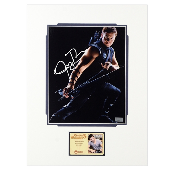 Jeremy Renner Autographed Avengers 8×10 Hawkeye Matted Photo